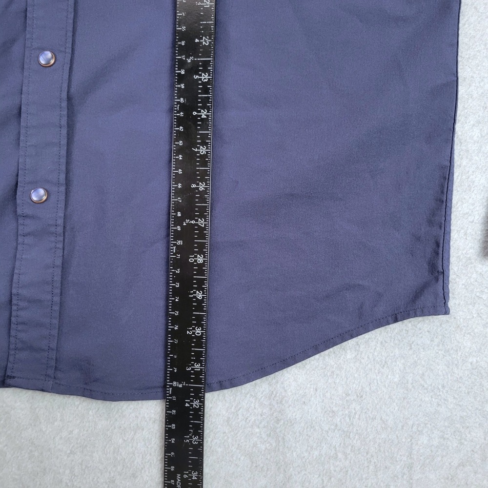 Kimes Ranch Western Blackout Snap Shirt Mens L Navy Coolmax Stretch Long Sleeve - Picture 5 of 14